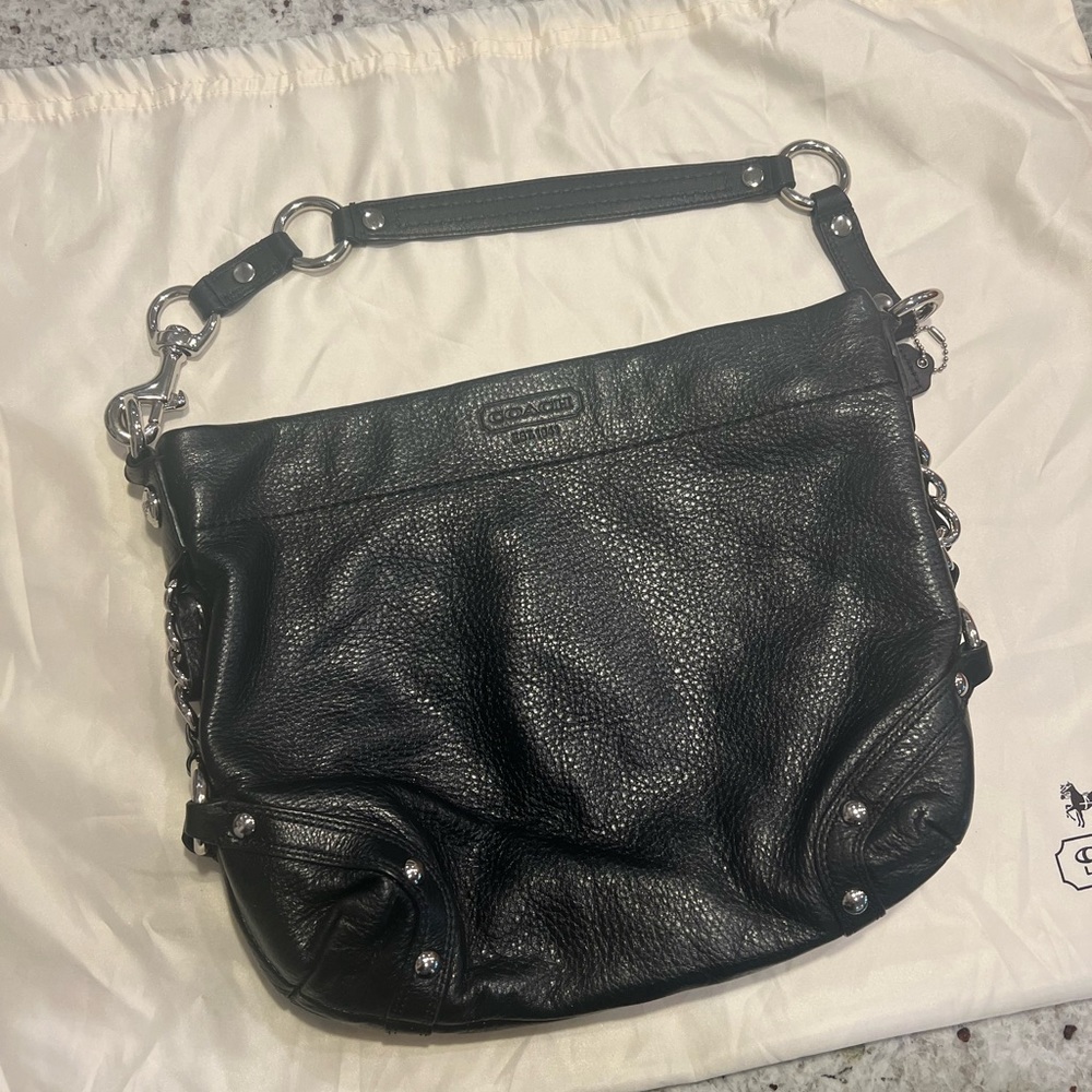 COAch Carly Pebbled Leather Hobo